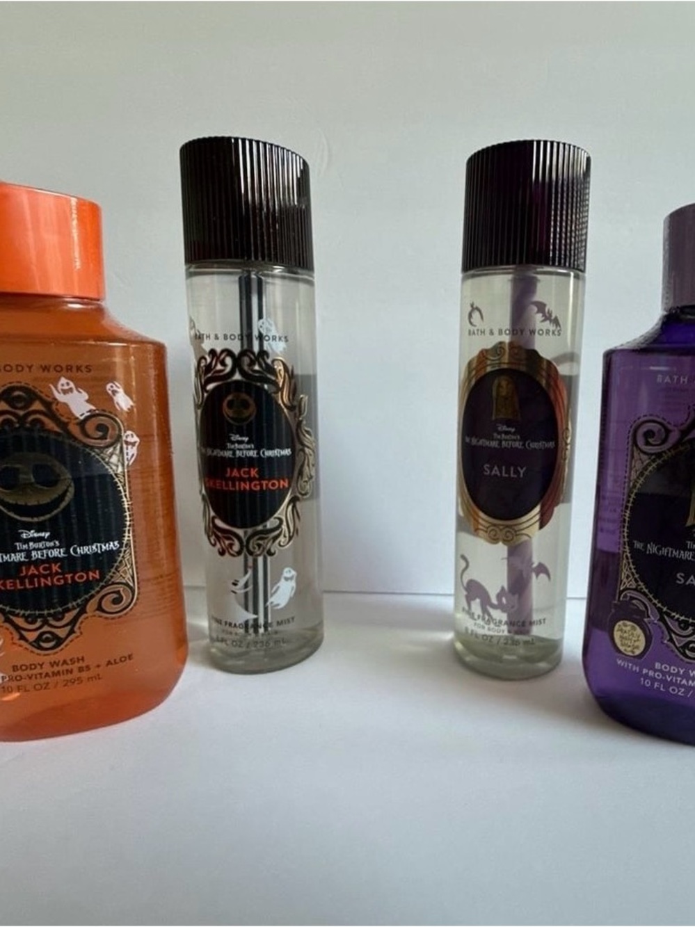 Bath & Body Works Jack and Sally Fragrance Mists - Body Wash.   set of 4.